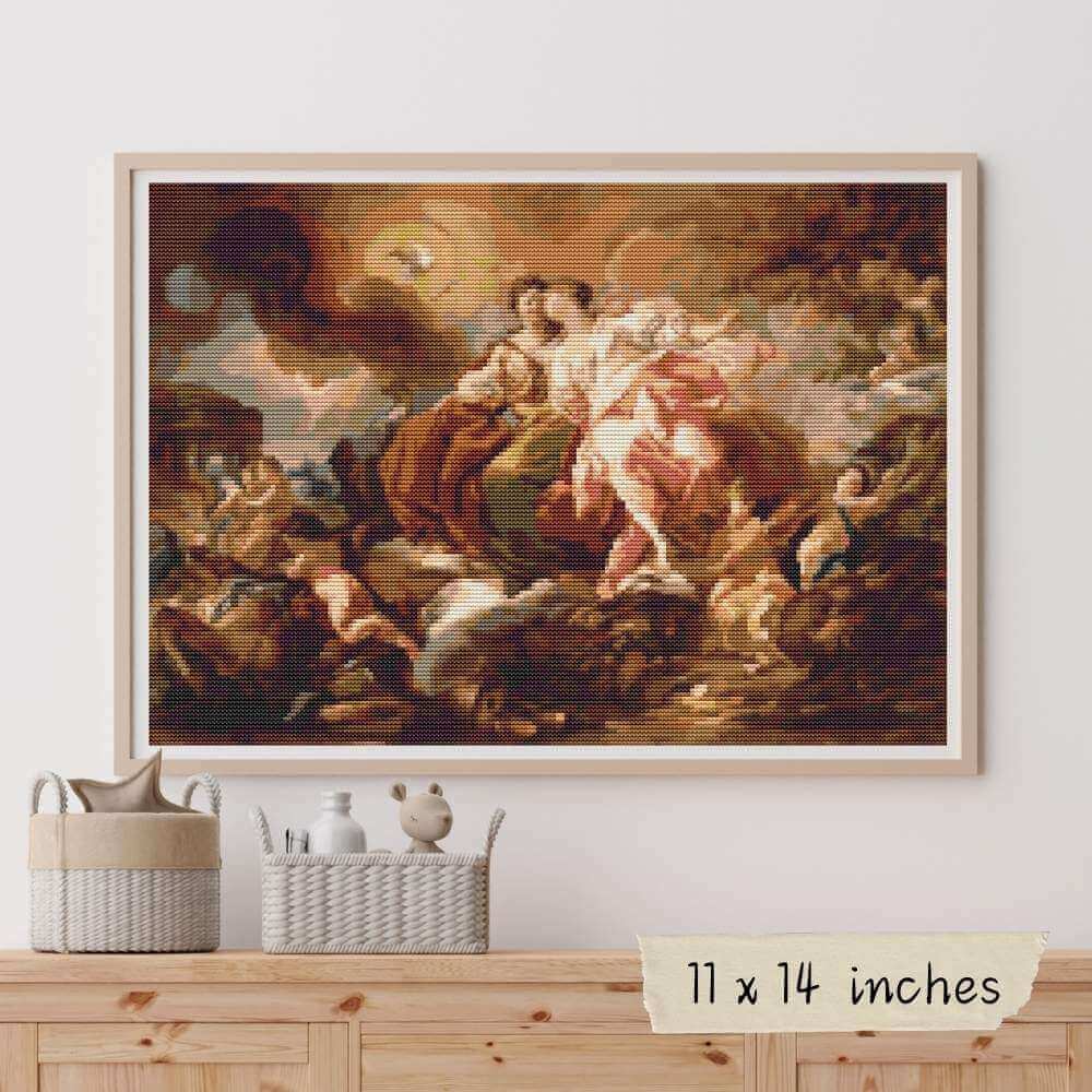 Justice and Peace by Corrado Giaquintos, 11 x 14 inches, featuring allegorical figures in a beautiful frame.