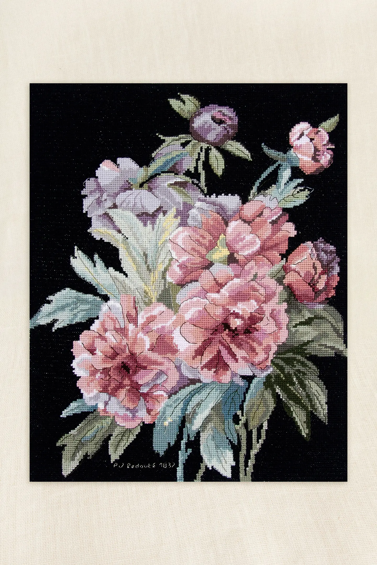 Bouquet de Peónias, P.J Redouté